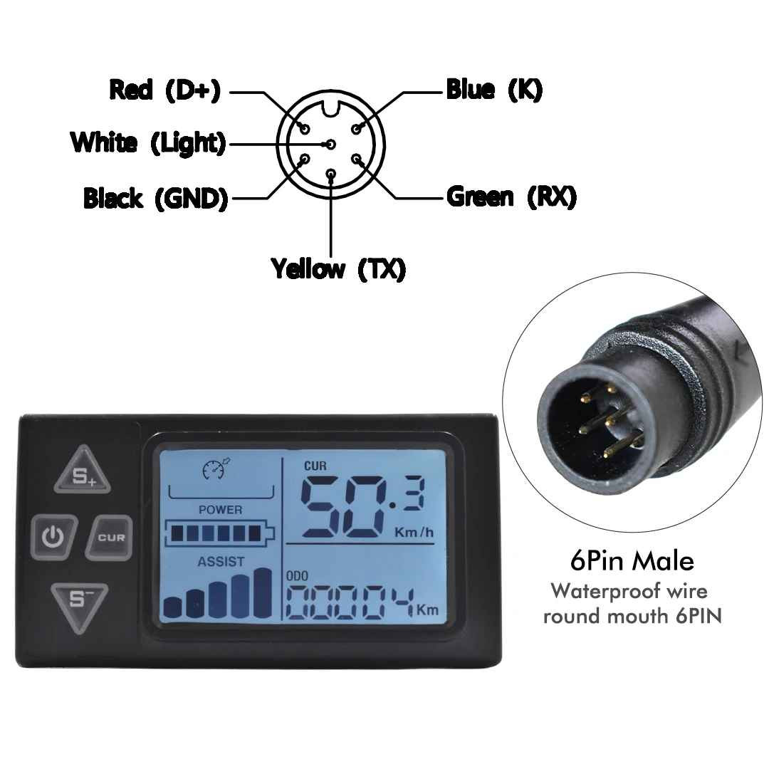 DISPLAY S861 UART2 ELECTRIC BIKE 24/36/48V 5PIN 6 PIN