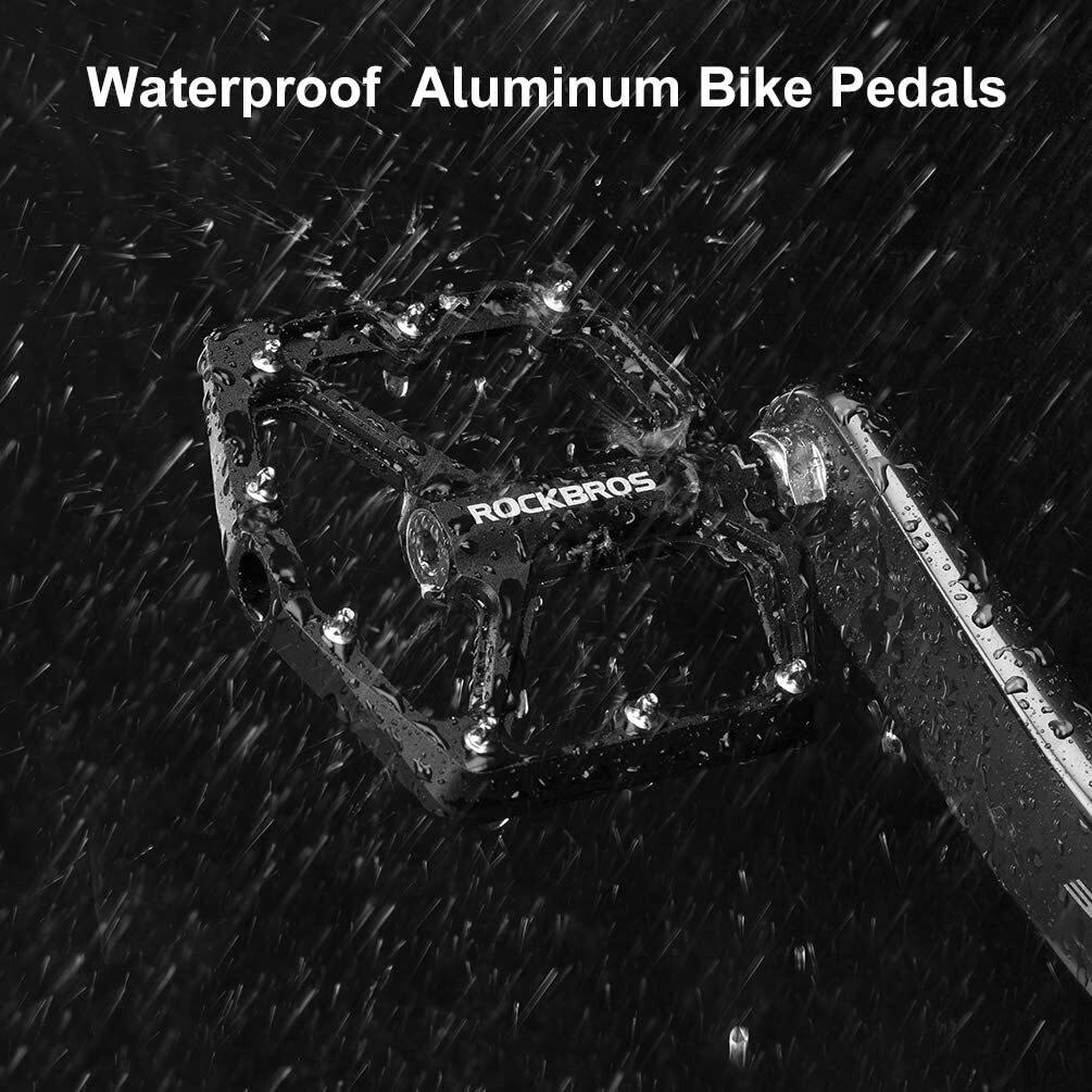ROCKBROS MTB Bike Platform Pedals Aluminum Bicycle Cycling Sealed Bearing Pedals