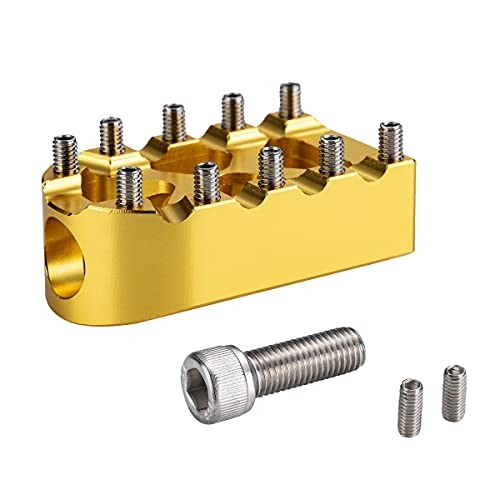 Hopider Motorcycle Gear Shifter peg, Anti-Skid Shift Lever Foot Peg 360° Gold