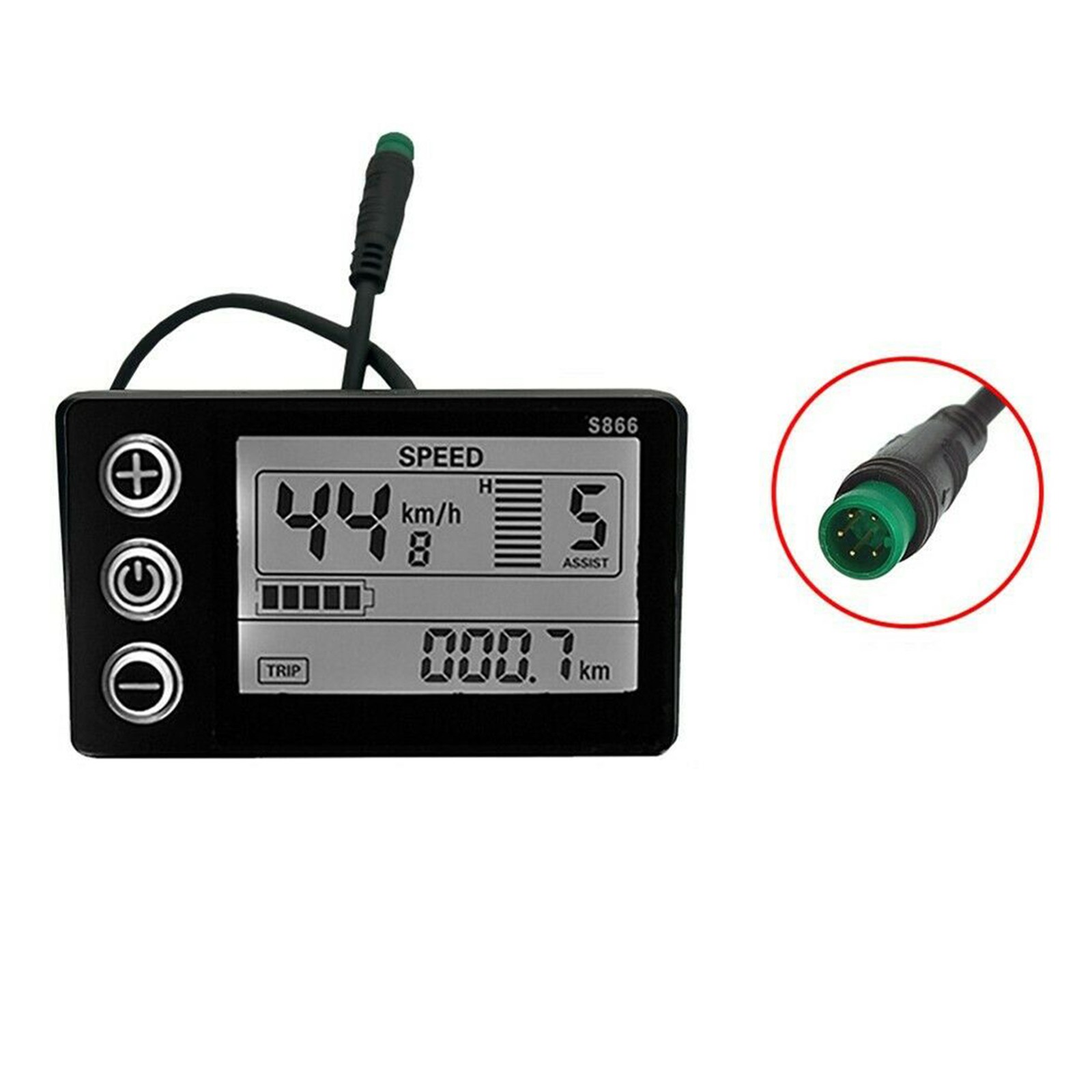 For E-bike Lcd Display S866 24V/36V/48V Display E-Bicycle E-Bike LCD Parts Plug