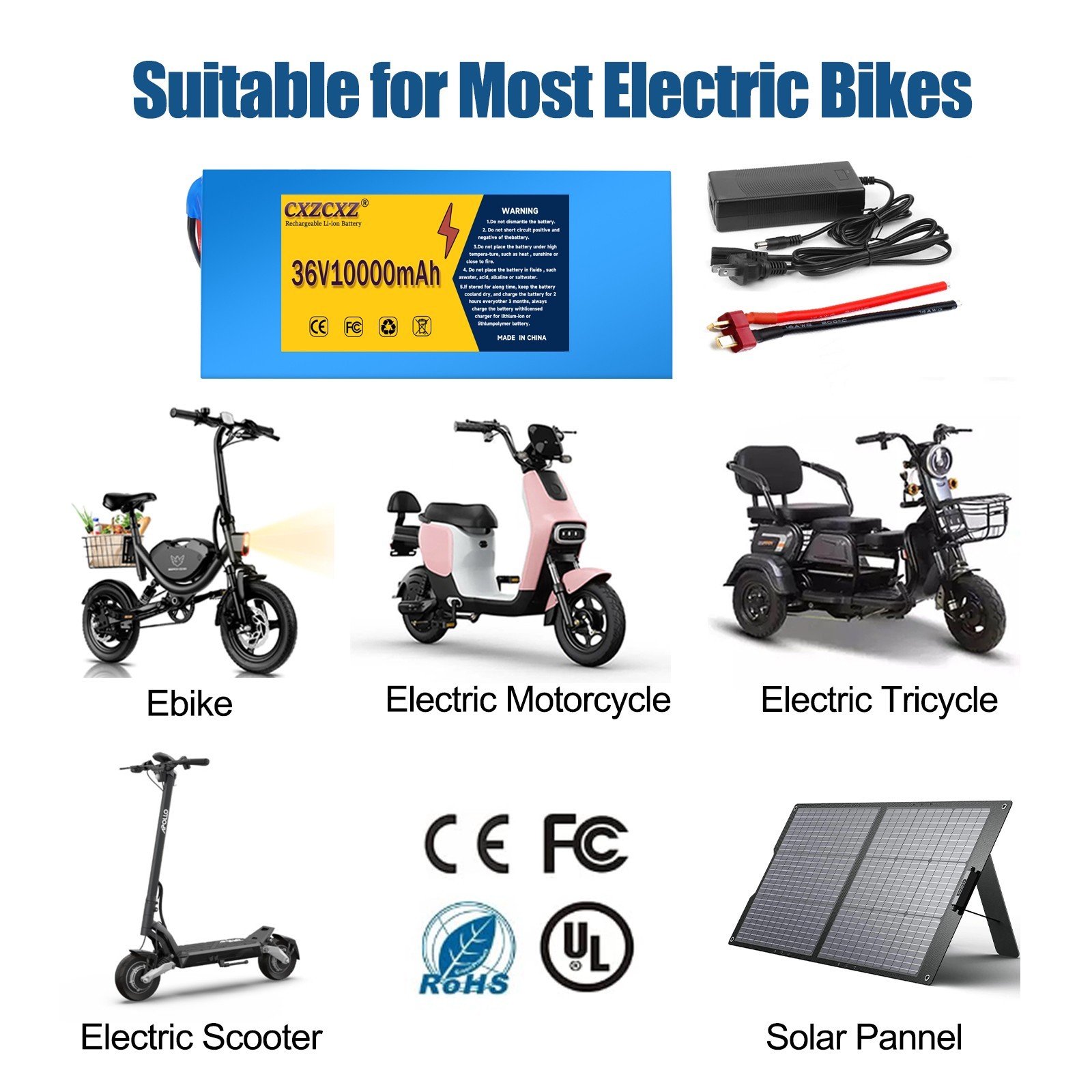 36V 10Ah Lithium ebike Battery for 200W-500W ebike Bicycle Electric Scooter 20A