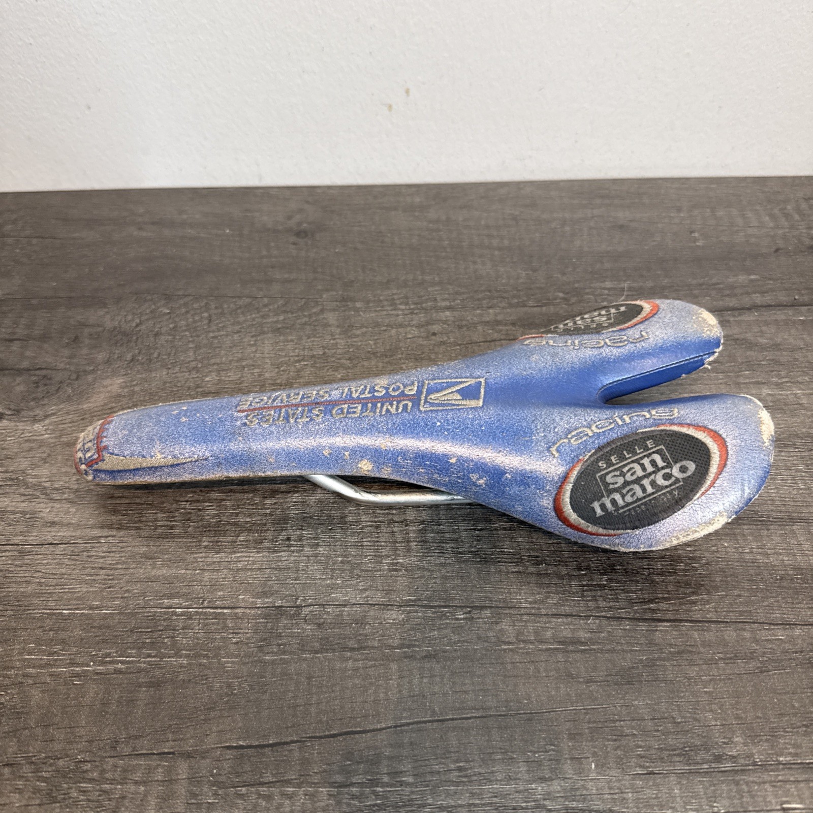 Vintage Selle San Marco Era Racing USPS Postal Service Saddle Blue As-Is⁠