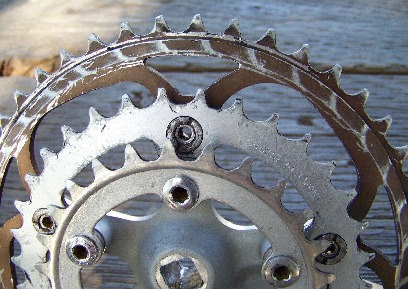 Vintage Shimano Deore XT Crankset-Gold Anodized