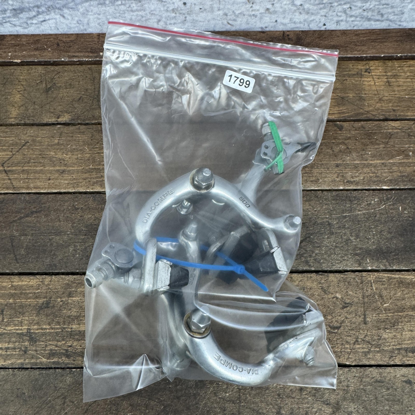 Vintage Dia-Compe 500 Center Pull Caliper Brakes Set QR Silver F/R Touring Bike