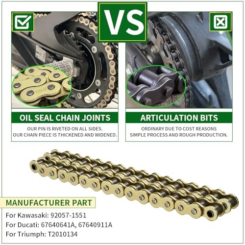 Gold 525 X-Ring Chain2 Links Motorcycle Chain with Connecting 112 links 1