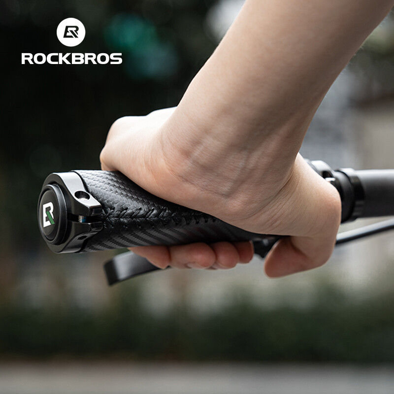 ROCKBROS Bicycle Carbon Pattern Handle Leather Standard Ergonomic Soft Durable