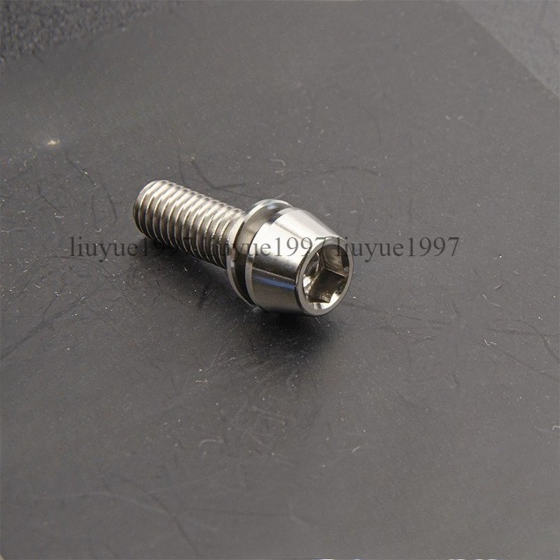 Titanium Bolt M5x16 18 20 25mm Taper Hex Head with Washer Ti Screw for Bike Stem
