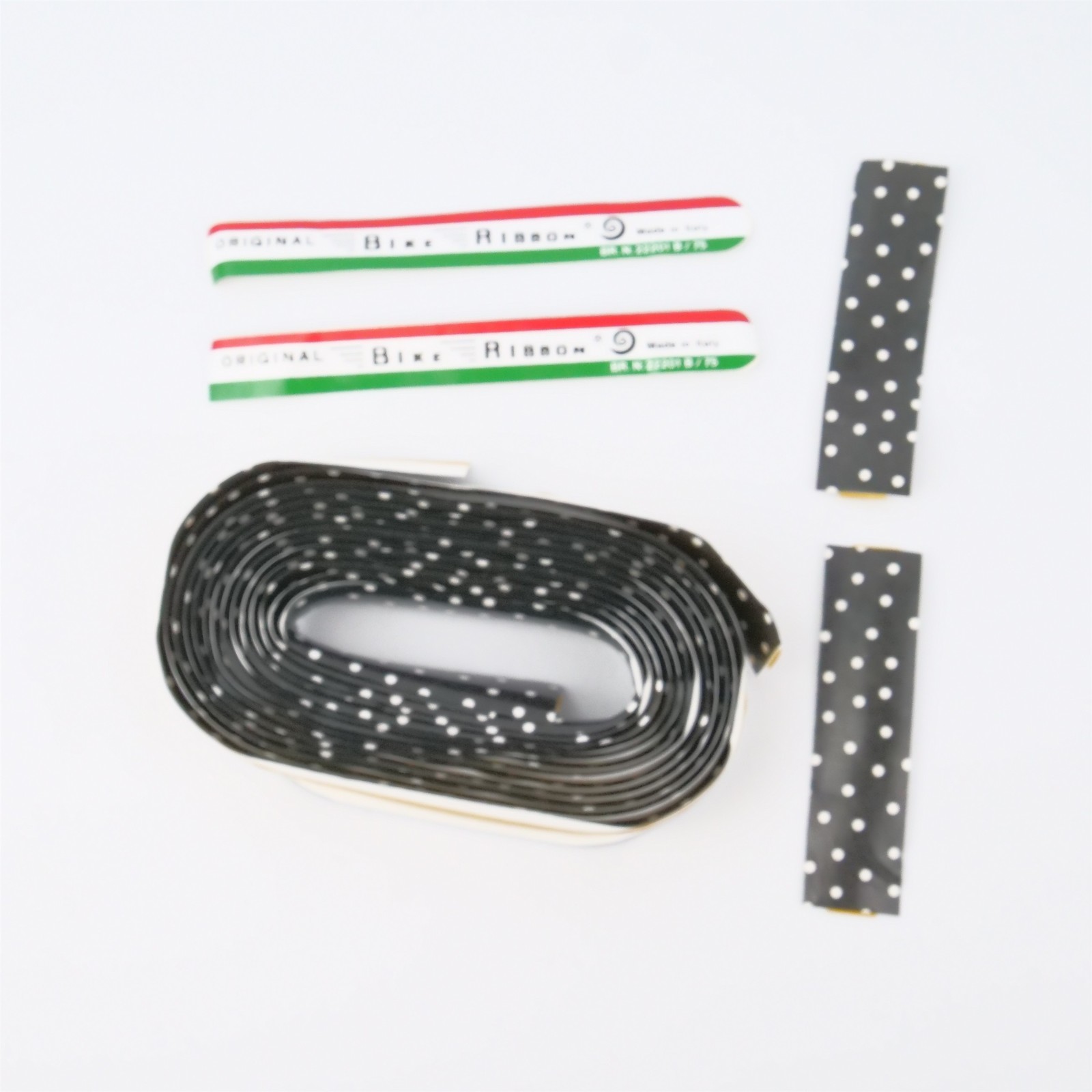 NOS Ambrosio Bike Ribbon Handlebar Tape Black White Polka Dot Vintage L’Eroica