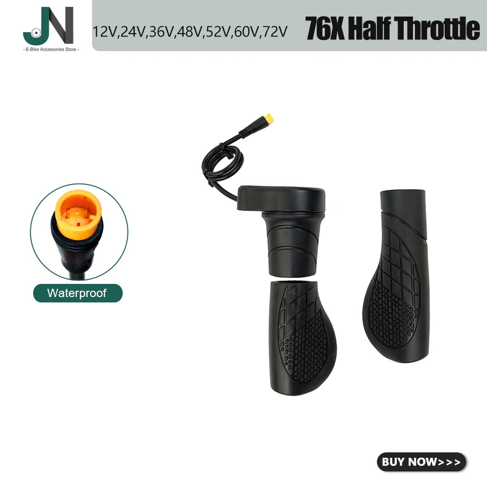 E-bike Left Hand Half Twist Throttle 12V 24V 36V 48V 52V 60V 72V Waterproof Plug