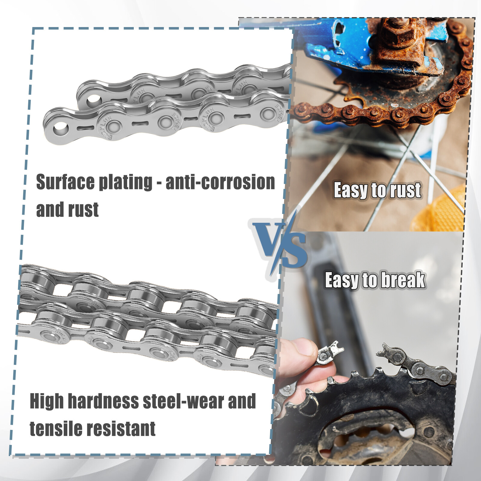 BIcycle Chain 6/7/8/9/10/11/12 Speed L/EL/SL for SRAM/Shimano/Campy 116/126 Link