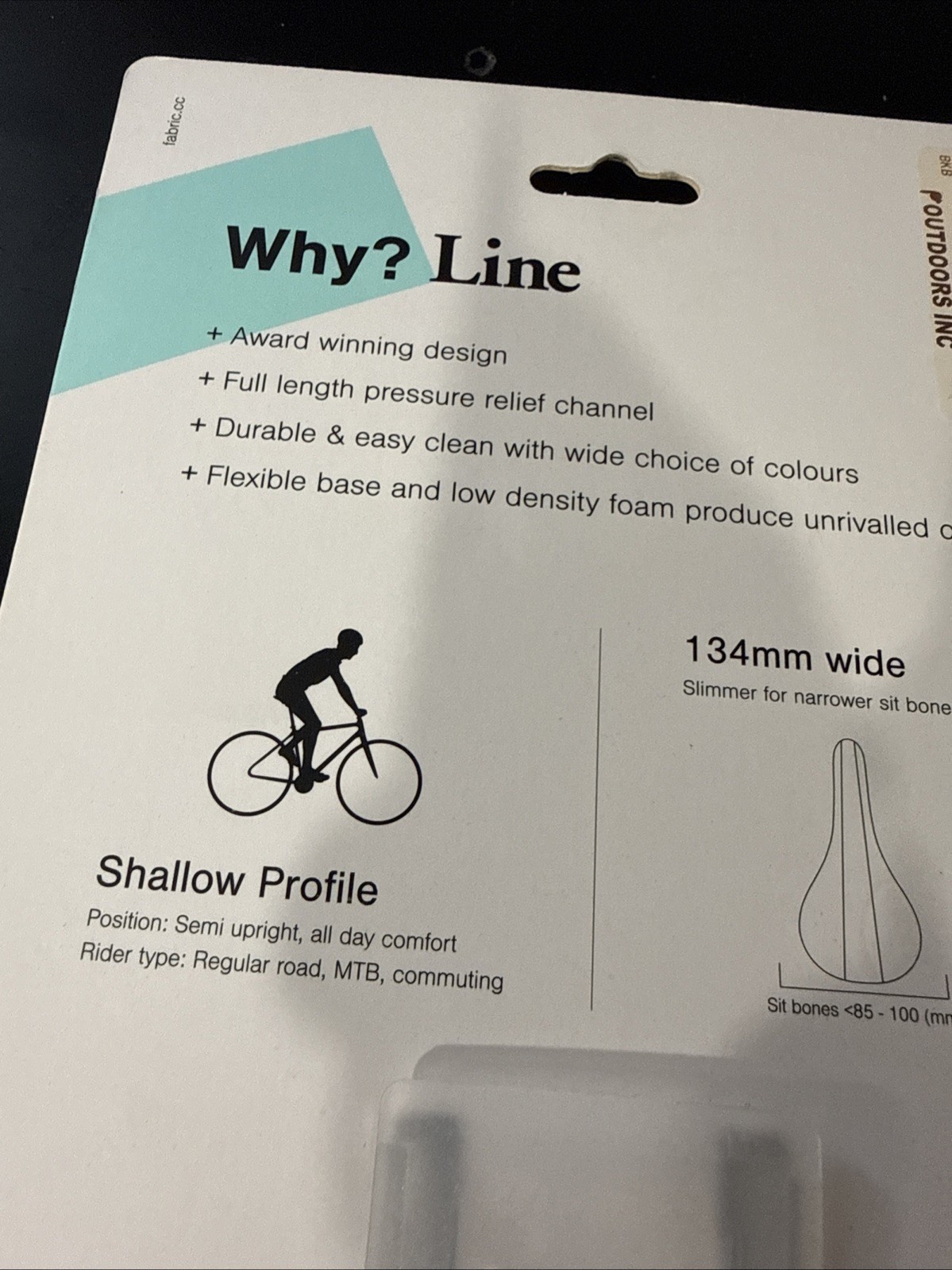 Fabric Line Race Flat Titanium Rail 134mm Saddle Black Bike Seat 238g