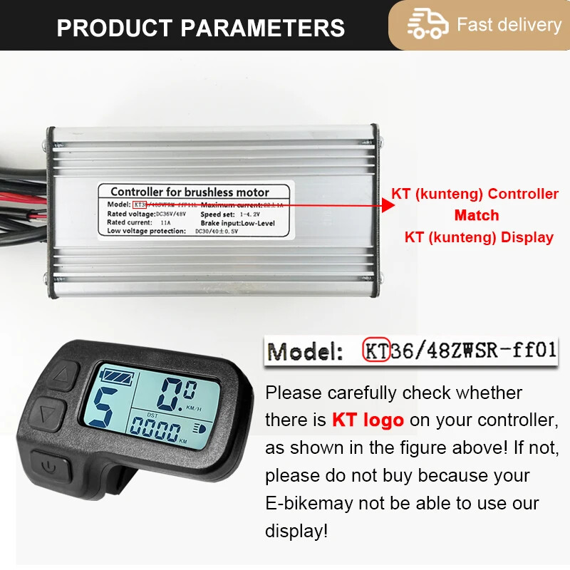 250W-3000W E-bike Controller 15A-50A Sinewave SquareWave Controller Motor