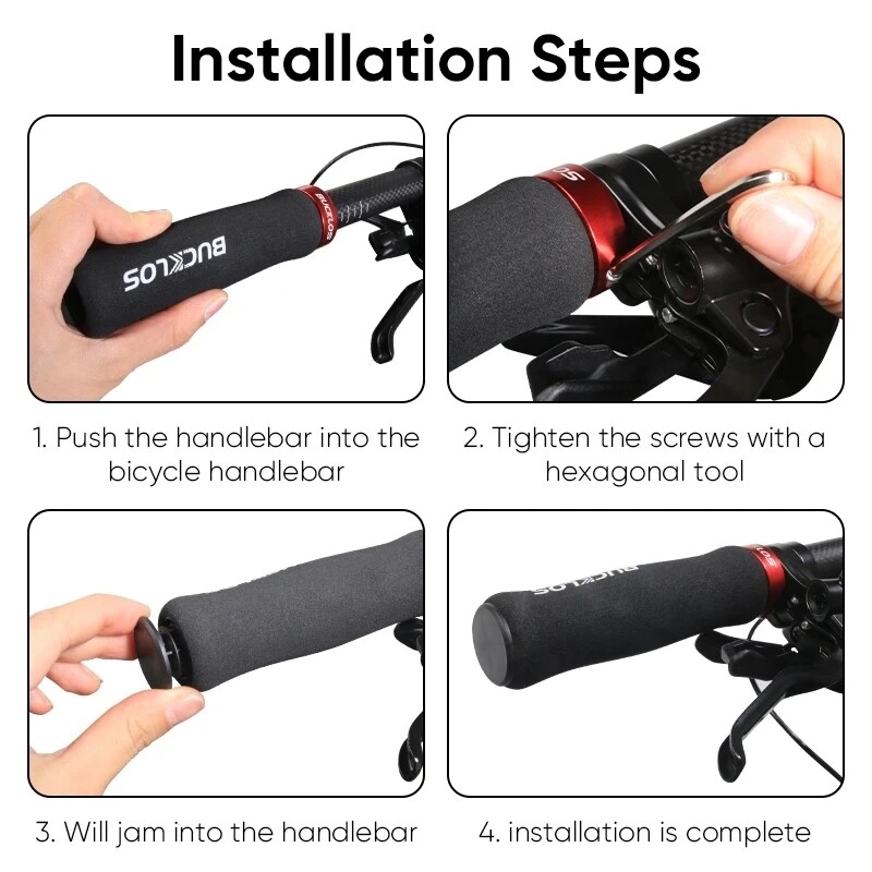 Bicycle Handlebar Grips Ergonomic Lock-on Cycling Bike Grips Anti-Slip BUCKLOS