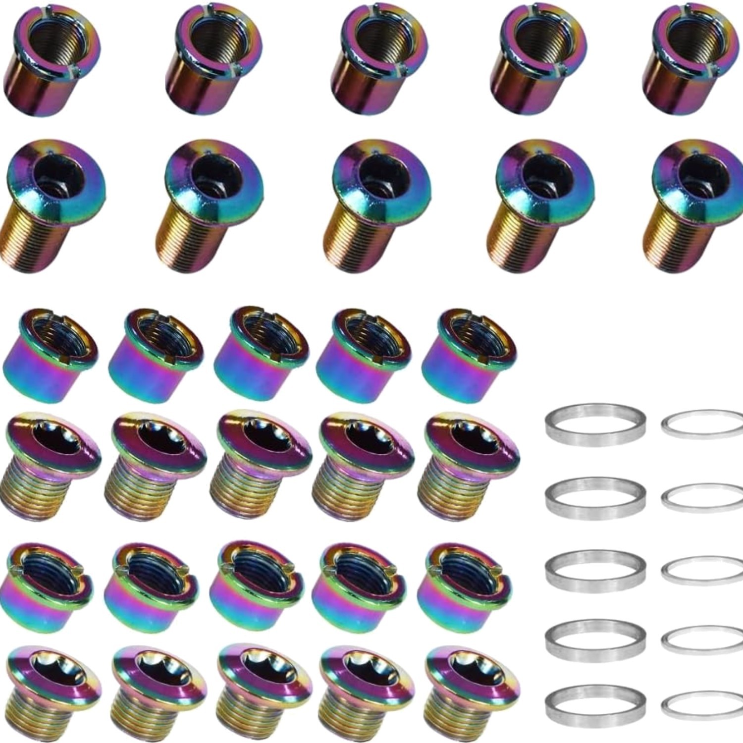 5 pcs for Each Colorful Single/Double/Triple Chainring Bolts Screws Disc Cran…