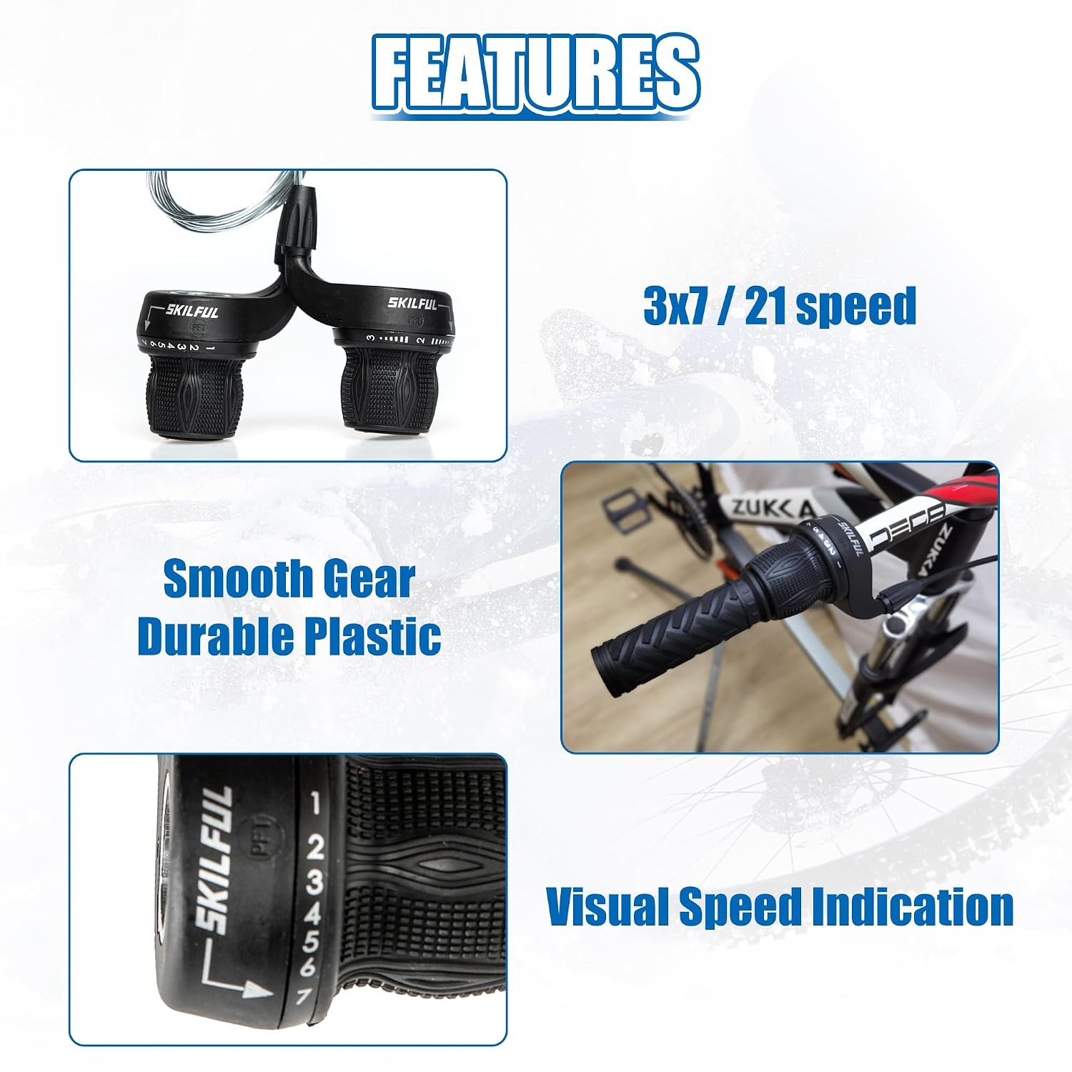 21 Speed Bicycle Grip Shift Left and Right Twist Shifters 3 x 7 Speed Bicycle