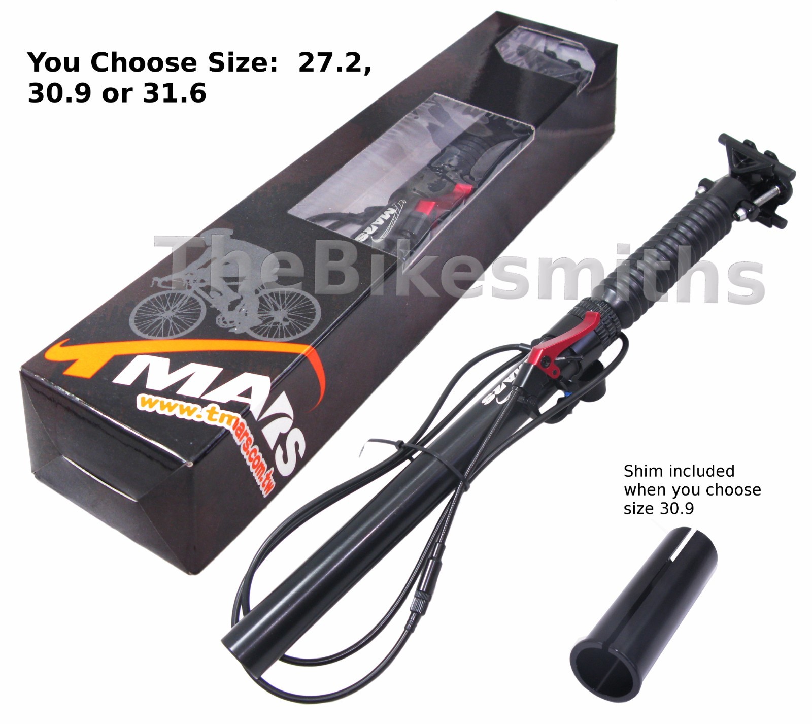 TMARS 419S 27.2 / 30.9 / 31.6mm x 445mm Dropper Alloy Seatpost w/ Remote Bike