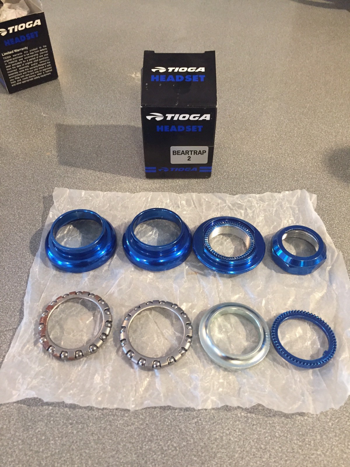 OLD SCHOOL BMX TIOGA BEARTRAP 2 HEADSET BLUE 1″ threaded NEW tange gt