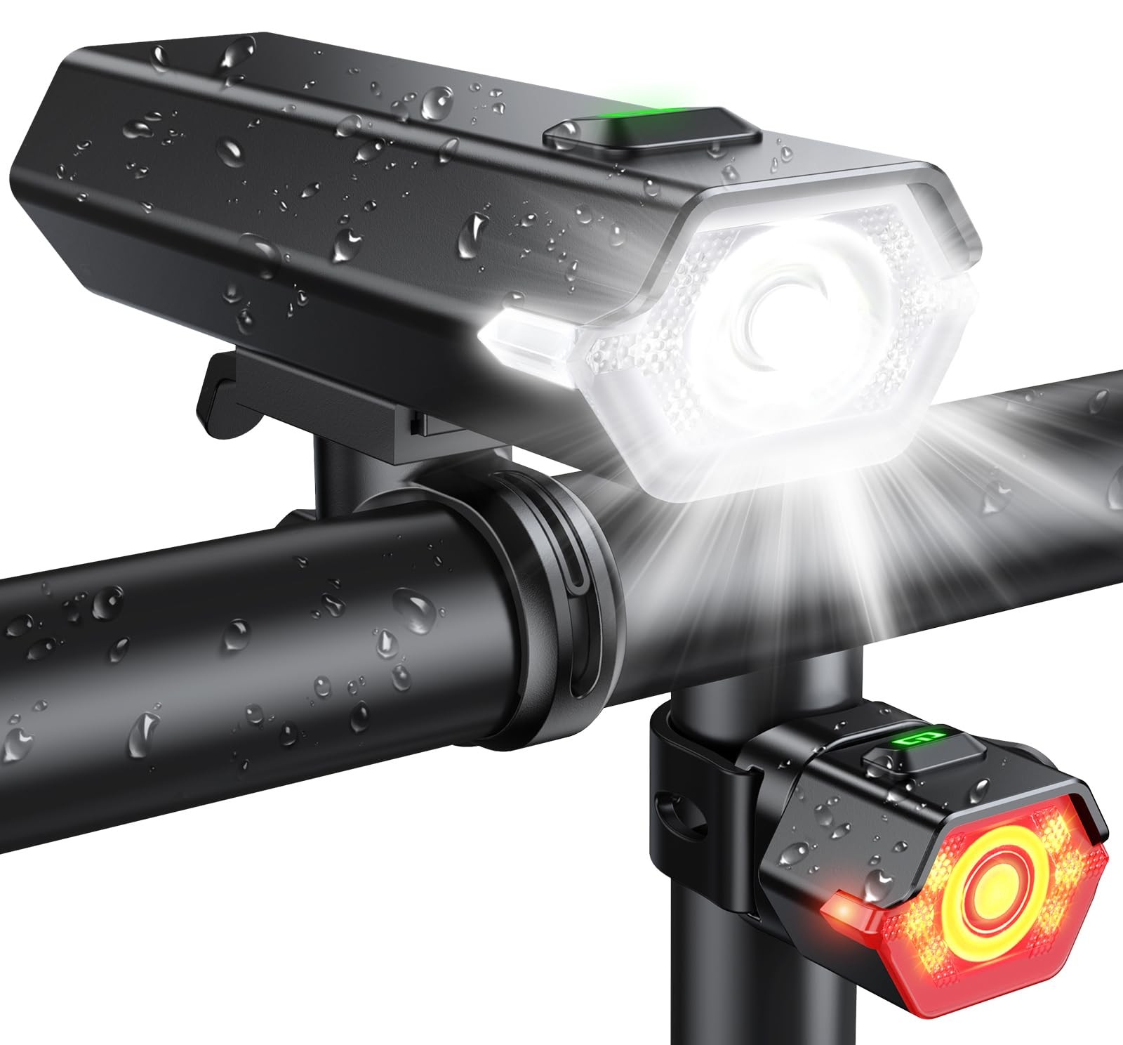2026 New 1000 Lumen Super Bright Bike Lights with Side Light, 4+6 Modes Recha…