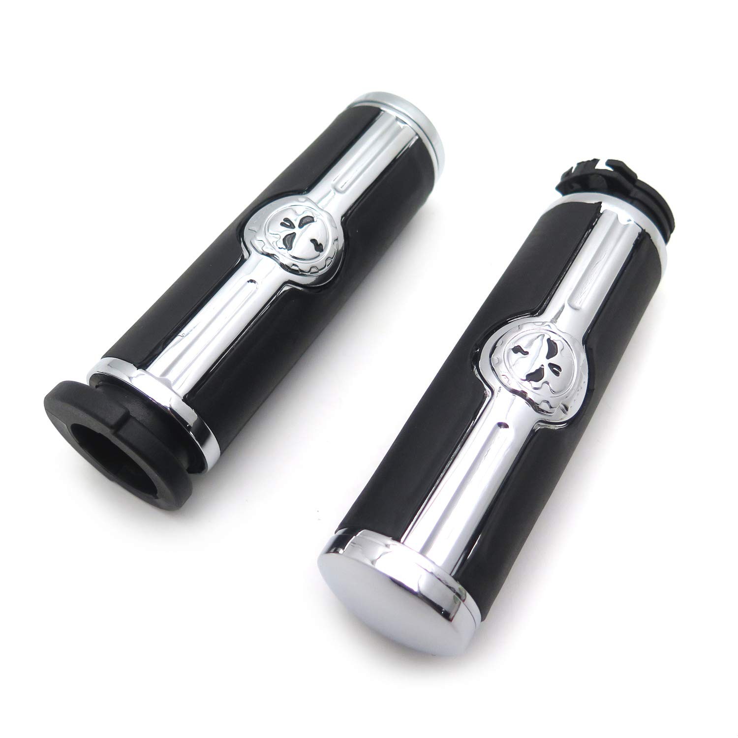 XKMT-Chromed Handlebar Skull Grips to Compatible Adult, Same as picture shown