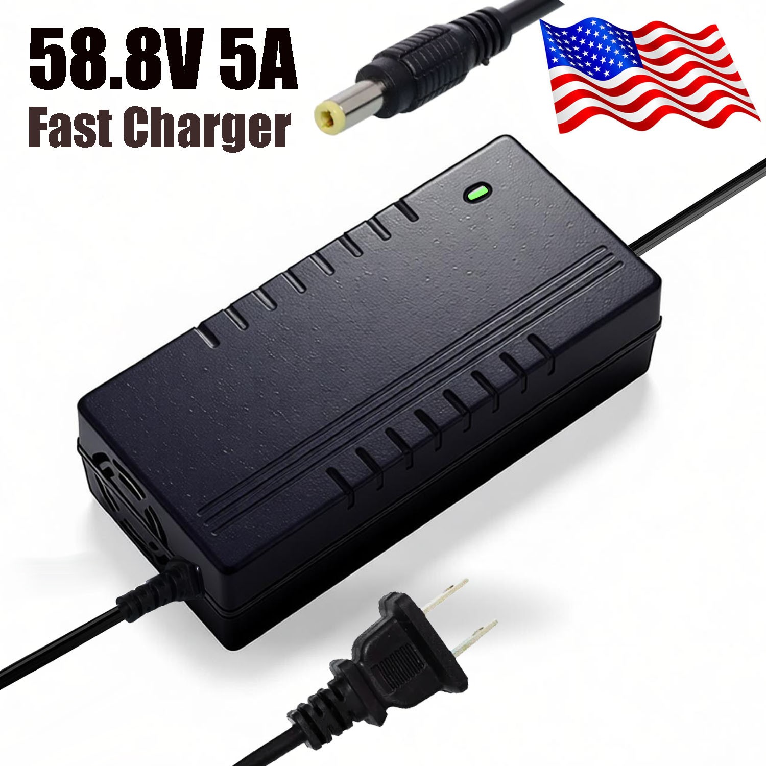 UUG 58.8V 5A Fast Charger 52V Lithium Battery DC 5.5-2.5/2.1mm Power Adapter