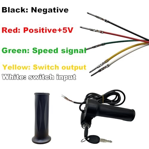 Ebike Full Twist Throttle with Key Ignition 5 pin, 12v-72v Universal Voltage,