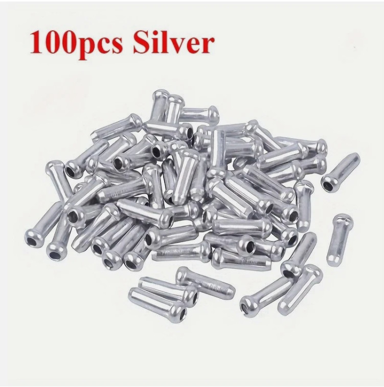 New 50 Pcs Aluminum Bike Bicycle Shifter Brake Cable Tips Caps Ends Crimps