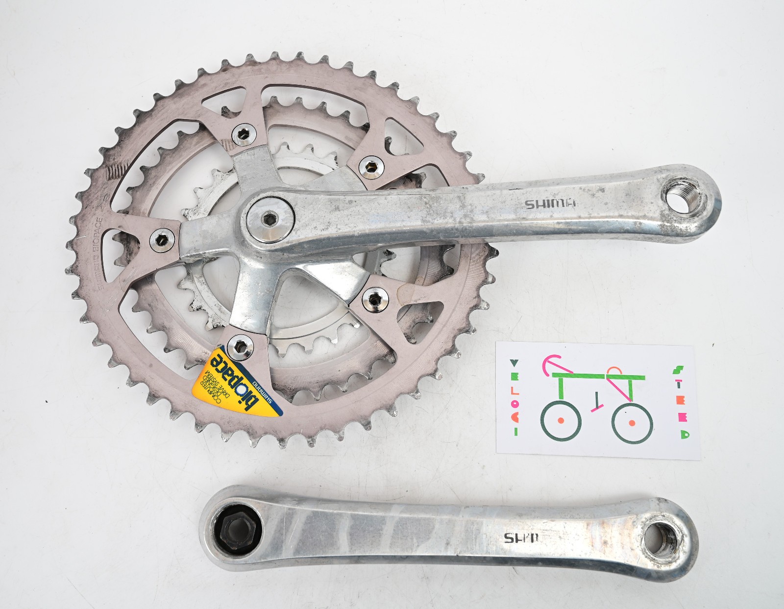 Shimano FC-B124 Biopace Triple MTB Bike 175mm Cranks Crankset 110BCD 48/38/26t