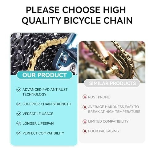 Single/6/7/8/9/10 Speed Bike Chain, Bike Chain for Road Mountain Racing