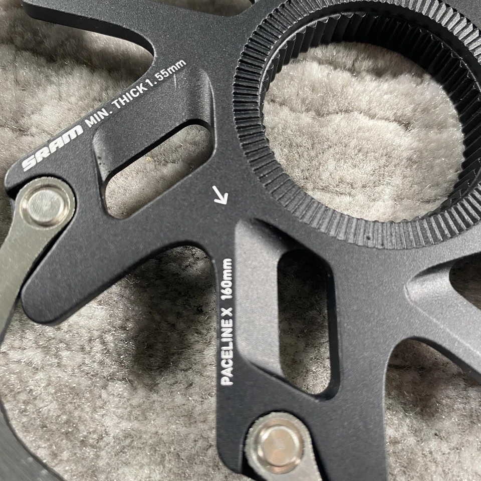SRAM Paceline X Disc Brake Rotor 160mm Center Lock Silver Black MTB Road Bike