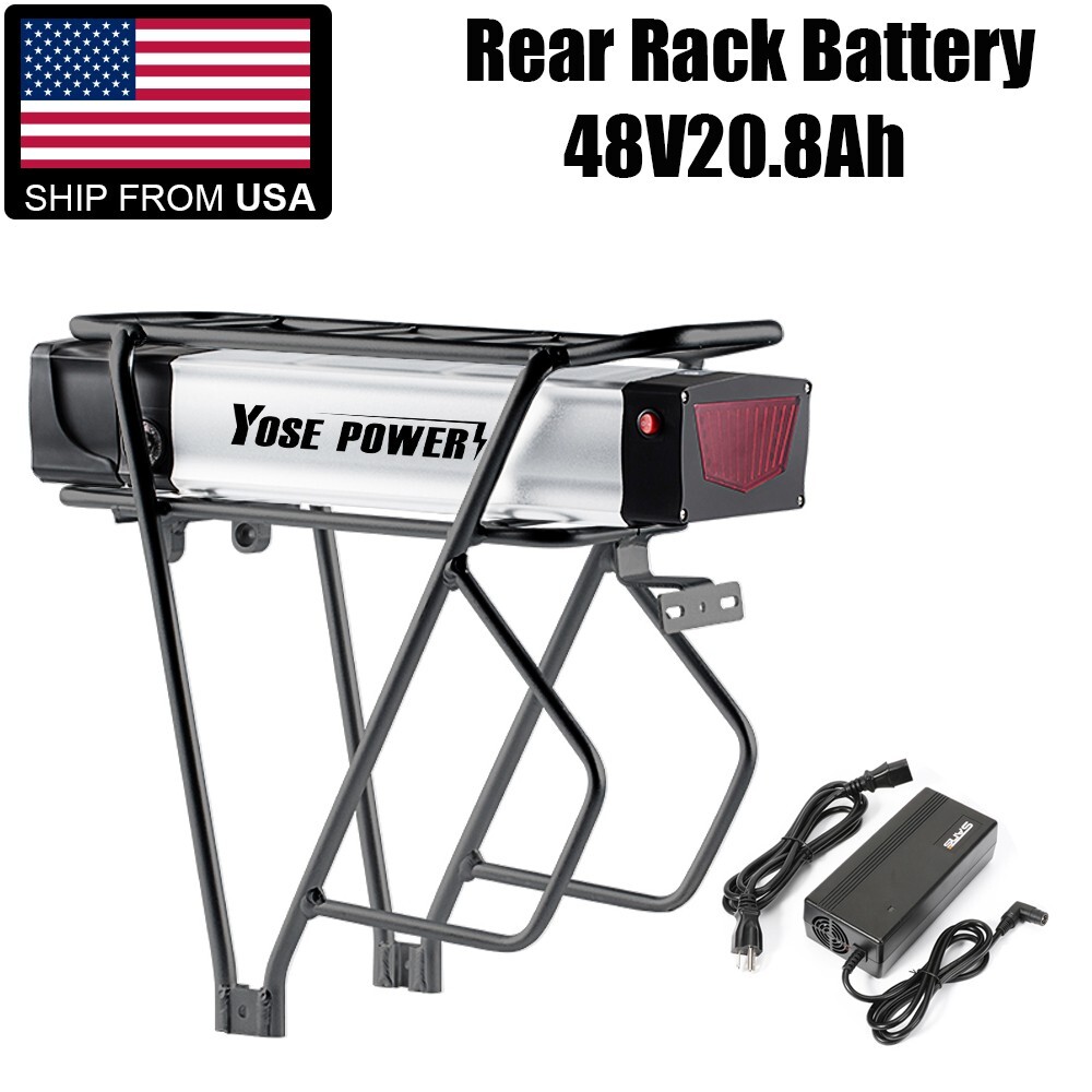 48V 20Ah Battery Rear Rack Electric Bike Battery 48V Lithium Battery 1000W 1500W