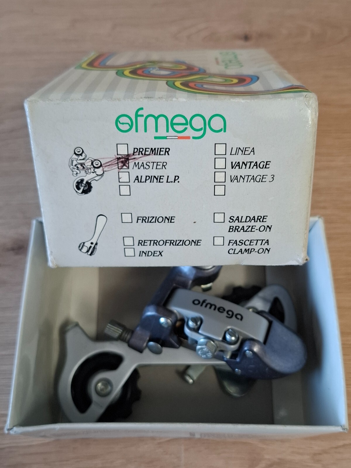 Retro Bicycle Parts NIB NOS Ofmega Alpine LP 1st Style Rear Derailleur 6 Speed