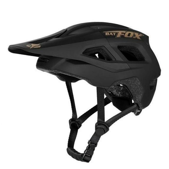 BATFOX MA057 Mountain Bike Helmet for Men & Women Cycling MTB, M, Black Gold