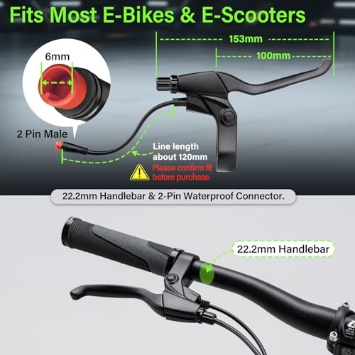 E-Bike Brake Lever, Left&Right E-Bike Replacement Parts (1 Pair), 2 Pin