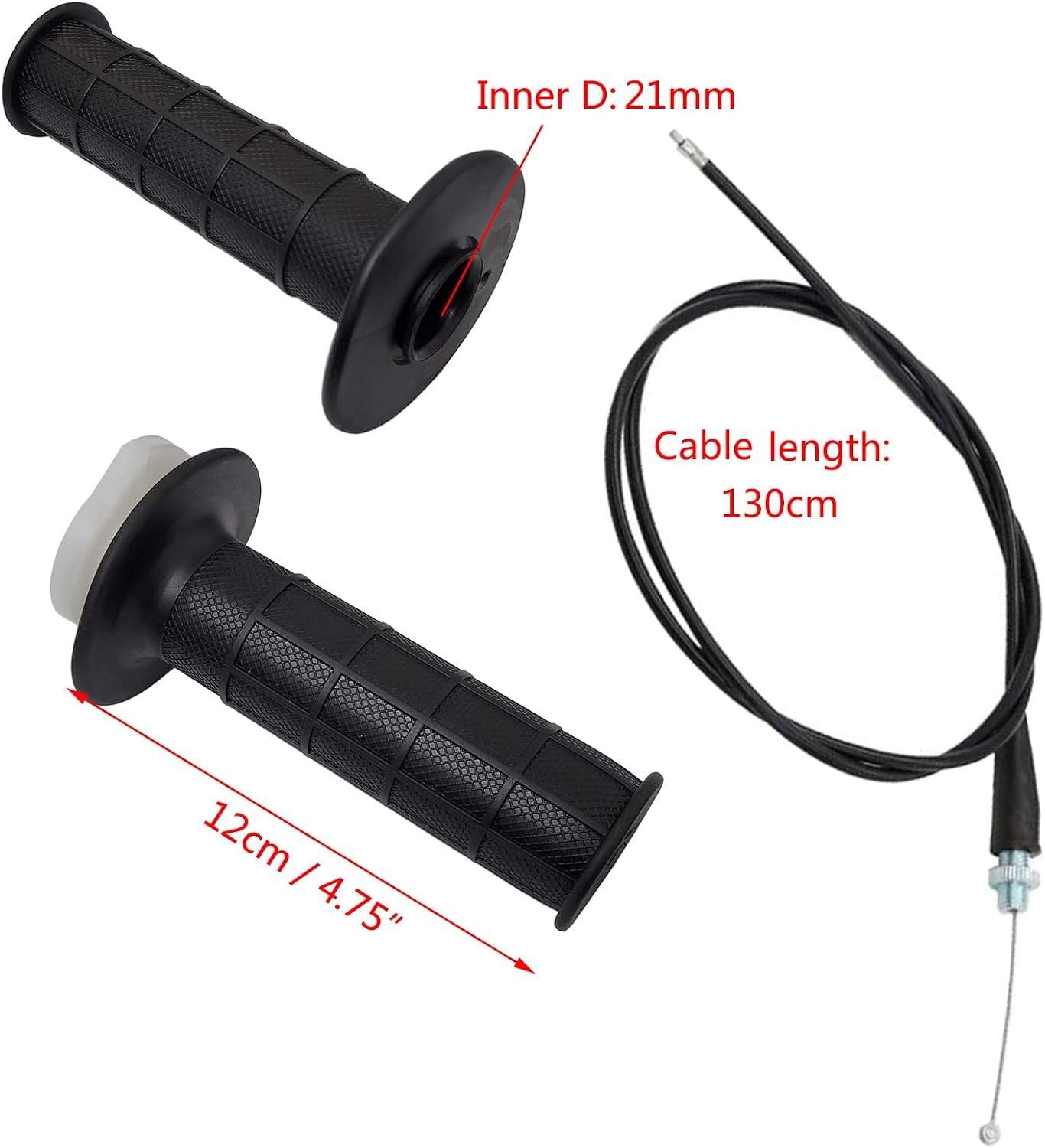 Throttle Grip Rotary Accelerator 21mm Handle W Cable For Dirt Pit Bike ATV Mini