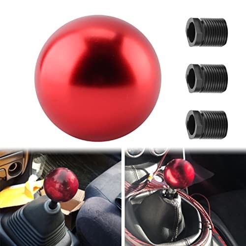 Shift Knob Head Universal Round Shift Knob Red Aluminum Manual Gear Stick