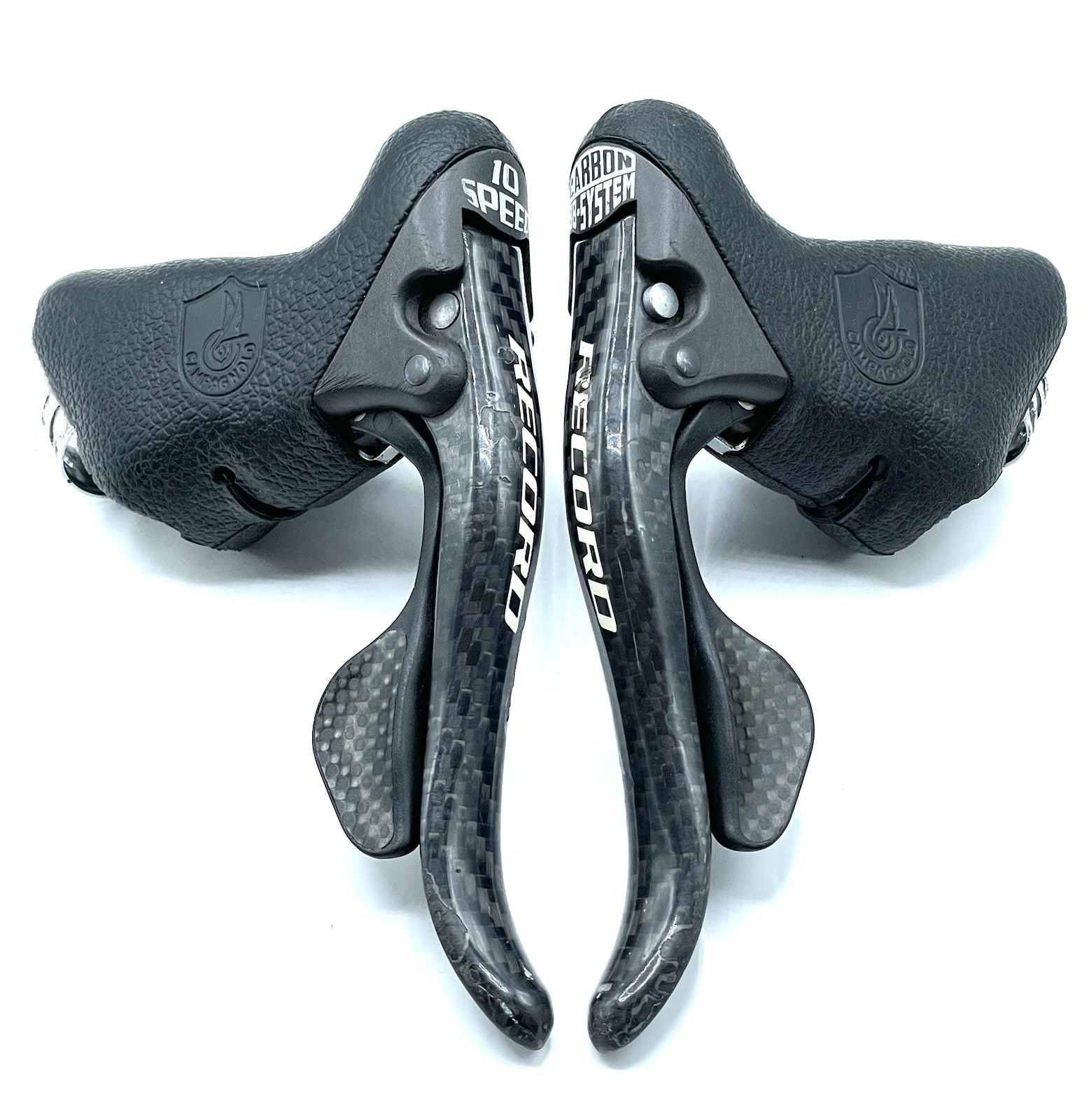 Campagnolo Record 10 Speed Carbon Fiber Shifters Road Bike Made In Italy
