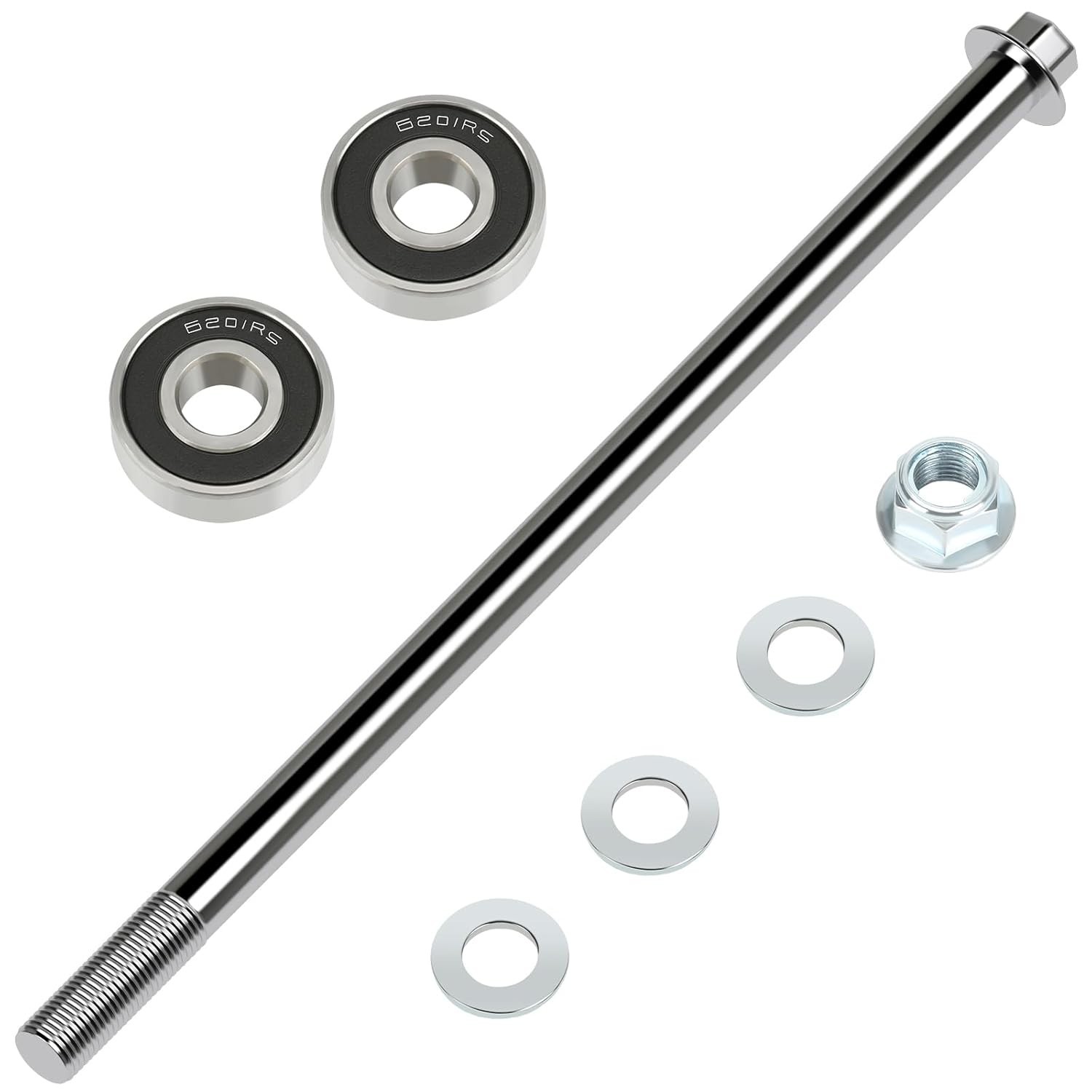 12mm 270mm Mini Bike Rear Axle Nut Bolt with 6201RS Wheel Bearings…