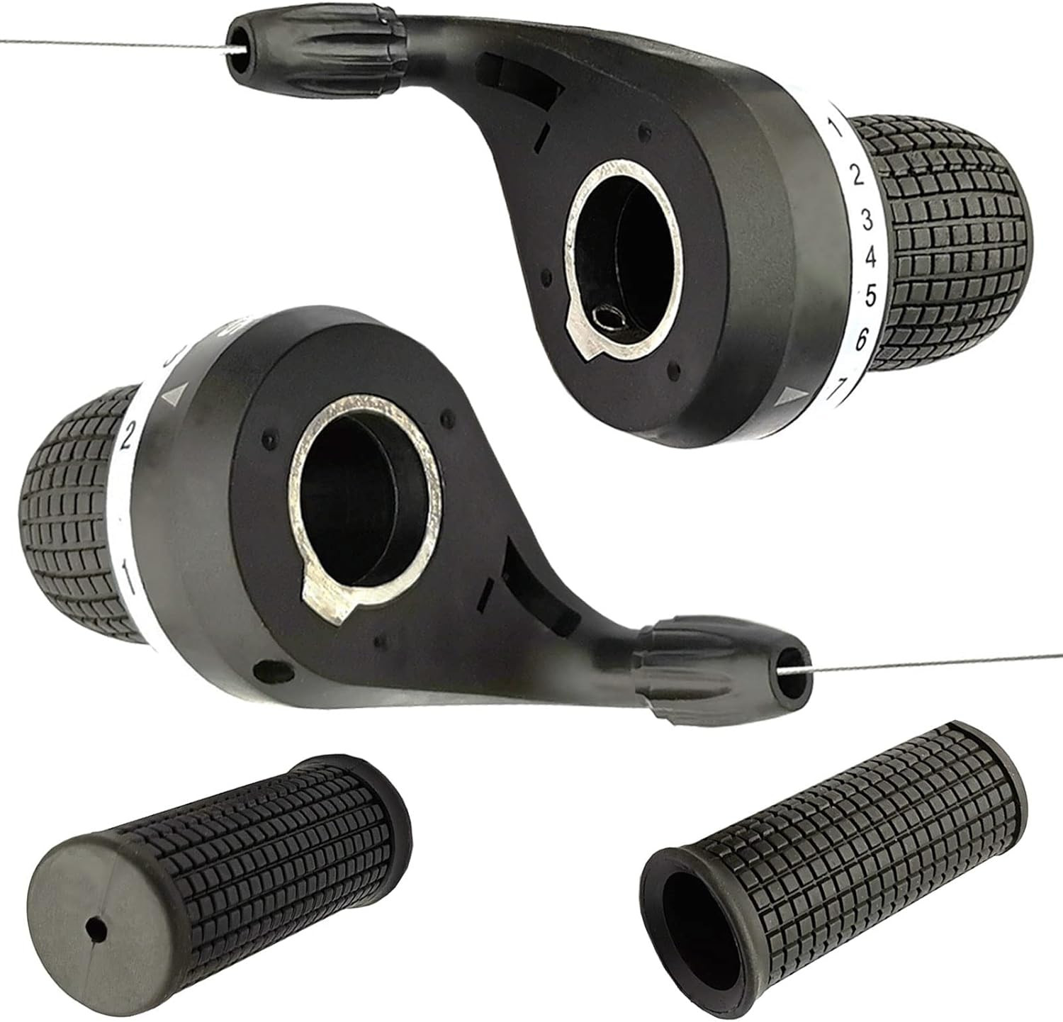 1 Pair Bicycle Twist Grip Gear Shifters 3X7 Speed DIP Compatible for Mountain Bi