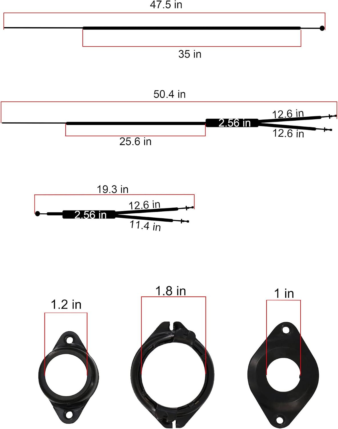 Brake Cable and Housing, BMX Bike Bicycle Gyro Brake Cables Front and Rear (Uppe