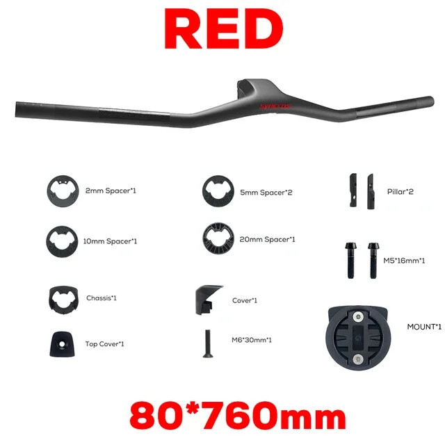 -40 Degree 740MM Full Carbon Fibre Integrated Cockpit MTB Bicycle Handlebar