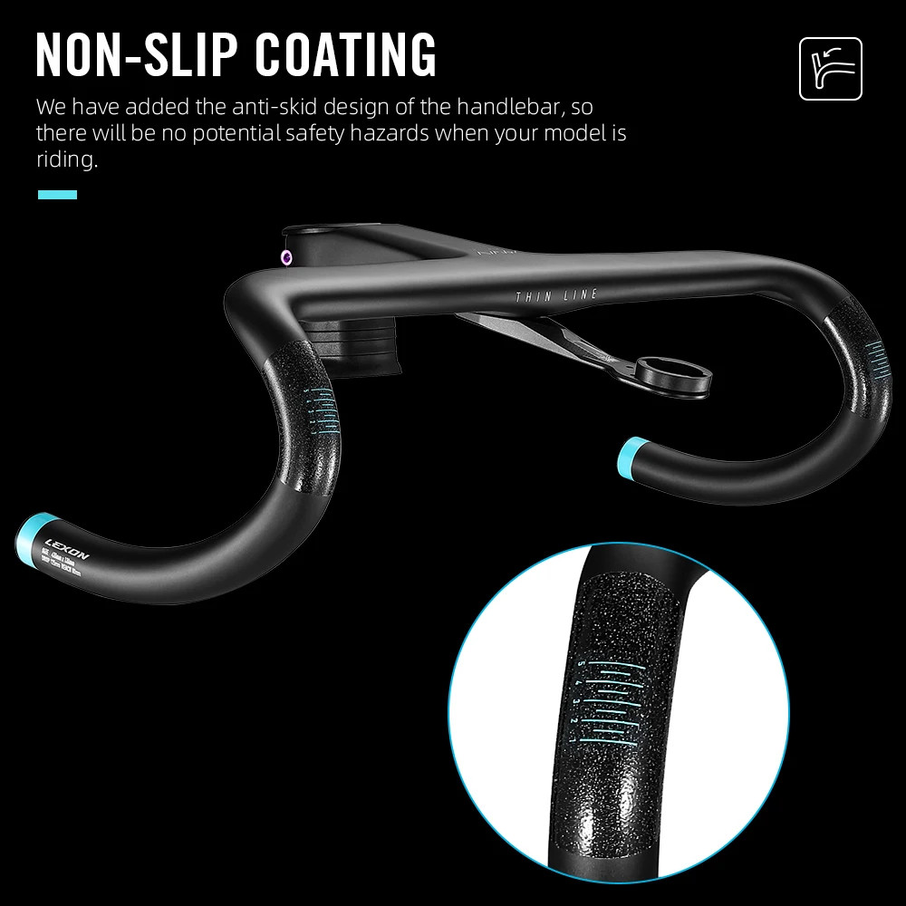 LEXON T1000 Carbon Integrated Road Bike Handlebar 28.6mm Ultralight Racing 365g