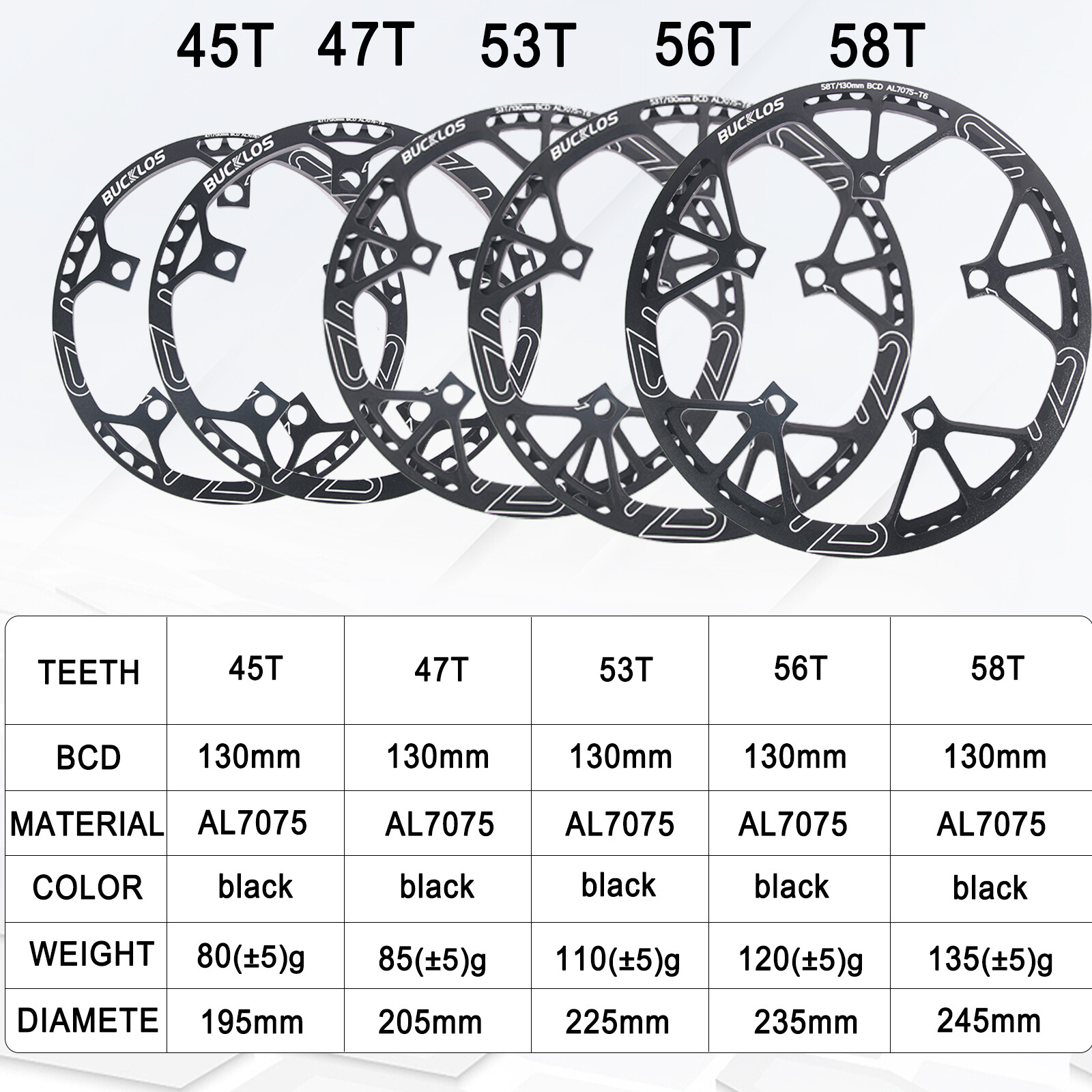 Litepro 170mm Crank 130BCD 45-58T Chainring Road Folding Bike Crankset Sprocket