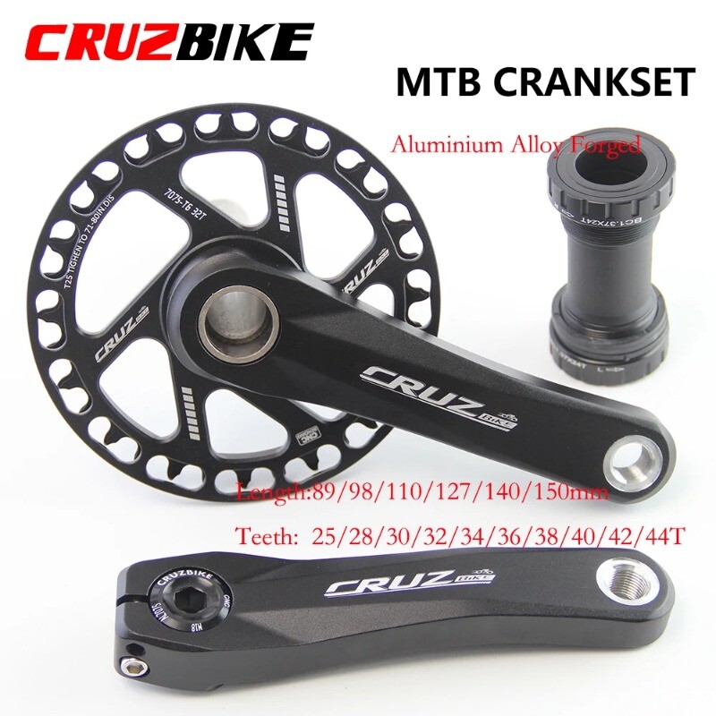 89/98/110/127/140/150mm Mountain Kids Bike Crankset 25/28/30/32/34/36/38/40T BB
