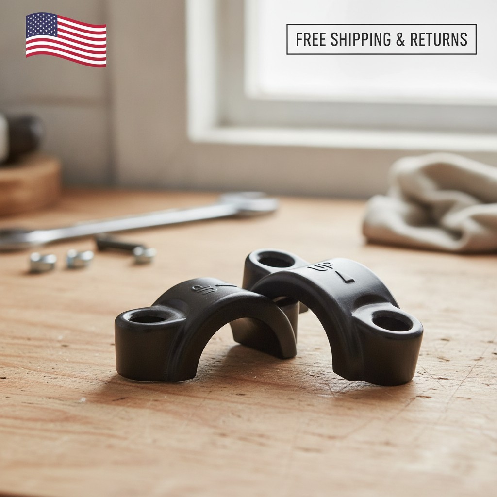 Classic Black Aluminum Brake Lever Clamps (2pcs) for Reliable Biking Performance