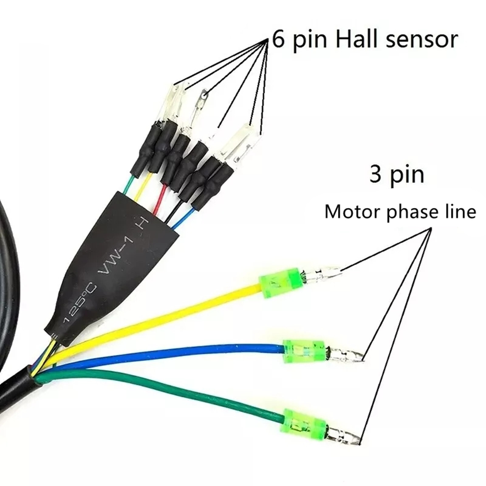 2PCS E-bike Motor Extension Cable 9 Pin Male For Front Rear Wheel Hub Motors