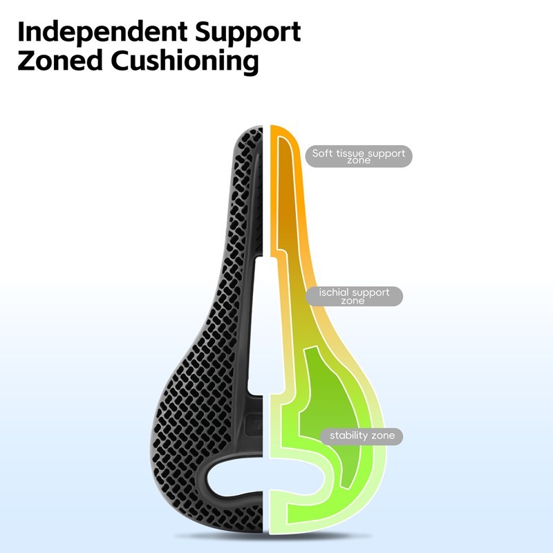WEST BIKING Bicycle Saddle 3D Printed Honeycomb Cycling Road Bike Seat Cushion
