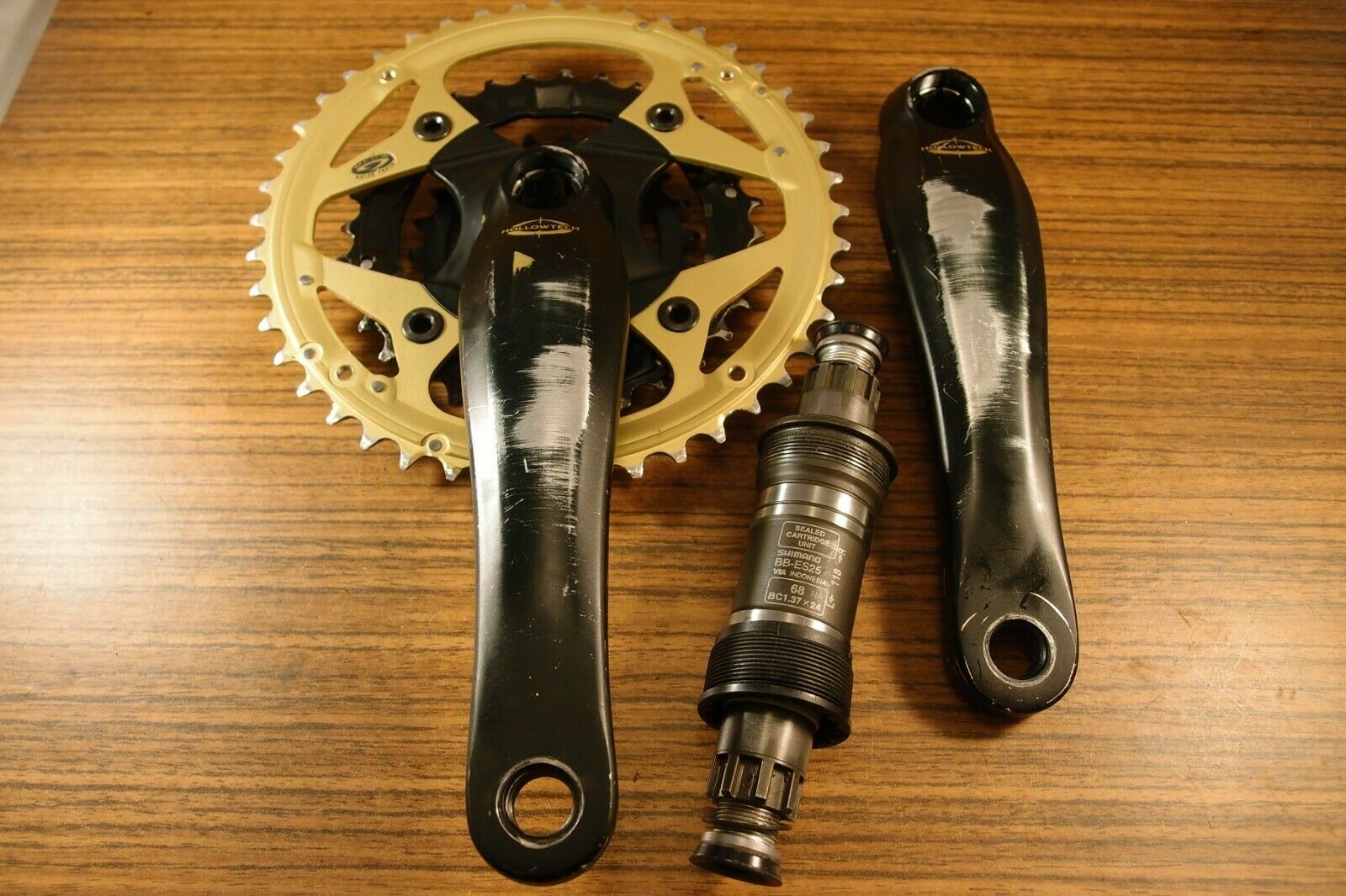 crankset Shimano Deore LX Mega Drive Train Gold Edition FC-M570 + bottom bracket