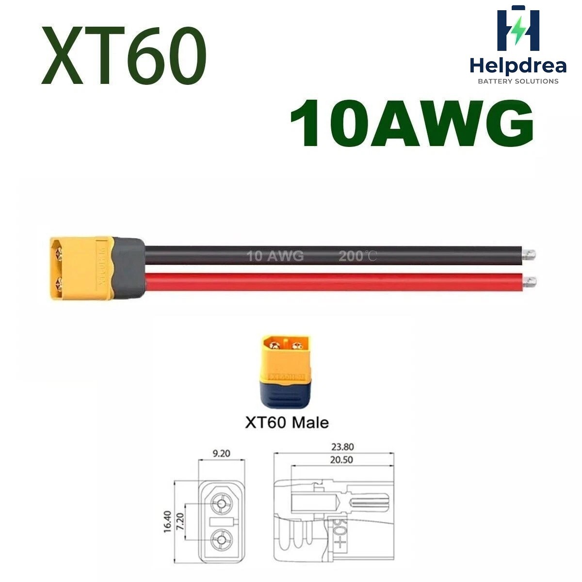 XT-60 Male Plug Charging Connector Cable Ebike Electric Bike Scooter Li Battery