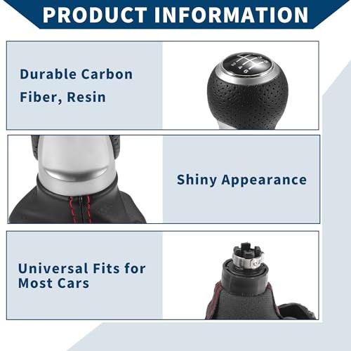 6 Speed Manual Gear Shift Knob with Dust Cover for Audi A4 S4 2007-2015 /