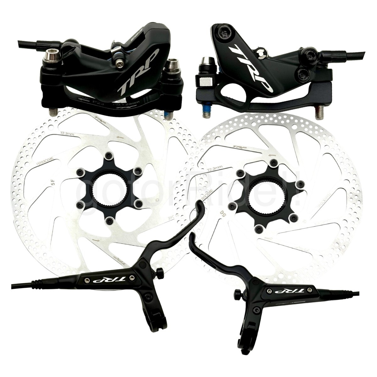 TRP DH-R EVO Hydraulic Disc Brake Set Black 4-Piston w/203 Front+180 Rear Rotors